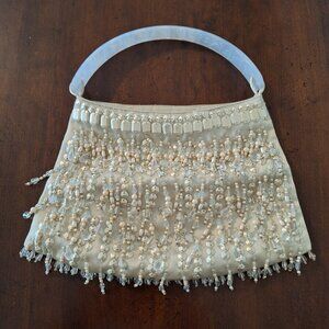 White beaded disco bag